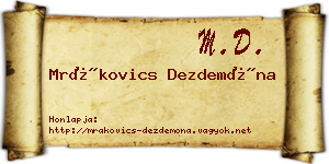 Mrákovics Dezdemóna névjegykártya